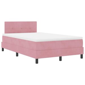 vidaXL Lit à ressort LED avec matelas Rose 120 x 200 cm Velours