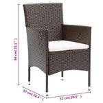 vidaXL Mobilier à dîner de jardin 11Pièces poly rotin et bois solide brun