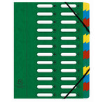 Trieur HARMONIKA® à fenêtres et élastique carte lustrée 24 comp Vert x 4 EXACOMPTA