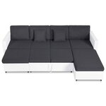 Vidaxl canapé-lit extensible à 4 places similicuir blanc