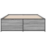 vidaXL Cadre de lit sonoma gris 120x200 cm bois d'ingénierie et métal