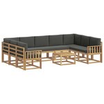vidaXL Ensemble de canapés d'extérieur 10 Pièces Blanc et anthracite