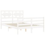 vidaXL Cadre de lit avec tête de lit blanc 140x190 cm bois massif