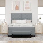 vidaXL Lit à Ressorts avec Matelas & Banquette Gris Clair 140x200 cm Tissu