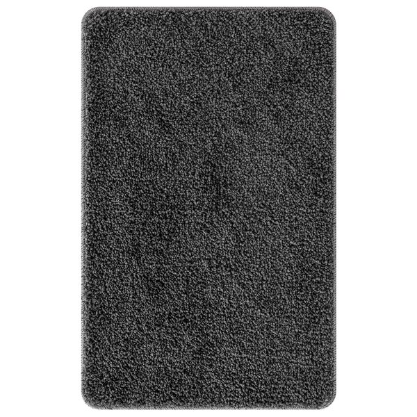 Tapis de bain rectangulaire gris foncé 50x80 cm en polypropylène antidérapant