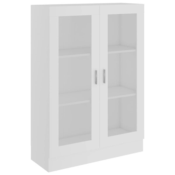 vidaXL Armoire à vitrine Blanc 82 5x30 5x115 cm Bois d'ingénierie