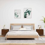 vidaXL Tables de chevet murales avec lumières LED 2 Pièces chêne marron