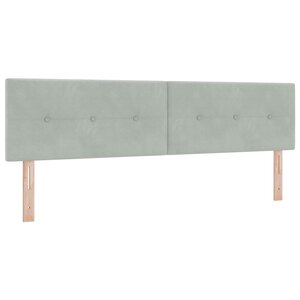 vidaXL Tête de lit LED avec bandes LED Gris clair 180 cm Velours