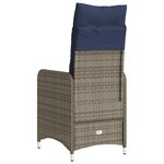 vidaXL Lot de 2 chaises de jardin inclinables avec coussins en résine tressée grise