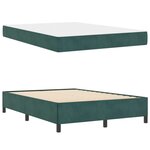 vidaXL Cadre de lit avec matelas Vert foncé 140 x 200 cm tissu