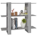 vidaXL Bibliothèque/Séparateur de pièce Sonoma gris 100x30x87 cm