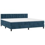 vidaXL Sommier à lattes de lit matelas et LED Bleu foncé 200x200 cm
