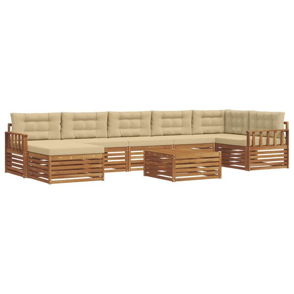 vidaXL Ensemble de canapés d'extérieur 8 Pièces Naturel et Beige