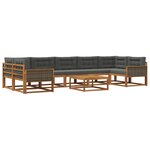 vidaXL Ensemble de canapés d'extérieur 8 Pièces Naturel et Anthracite