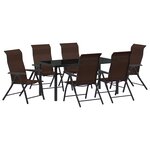 vidaXL Set de jardin 7 pièces marron en poly rattan