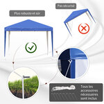 Tonnelle barnum de jardin pliant anti-UV + sac de transport acier Oxford 3 x 3 x 2 55 m bleu