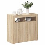 vidaXL Buffet avec lumières LED chêne sonoma 80x35x75 cm