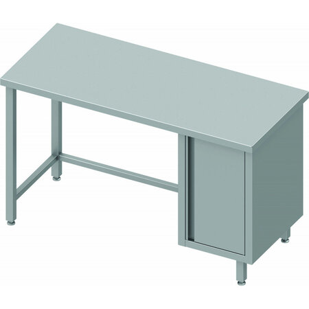 Table inox centrale avec porte à droite - profondeur 700 - stalgast -  - inox1300x700 x700xmm