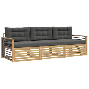 vidaXL Ensemble de canapés d'extérieur 3 Pièces Blanc et anthracite