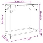 vidaXL Table console avec dessus en verre transparent 80x35x81cm acier