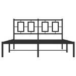 vidaXL Cadre de lit métal sans matelas avec tête de lit noir 140x200cm
