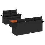 vidaXL Ensemble de canapé de jardin 6 Pièces Noir Poly rotin