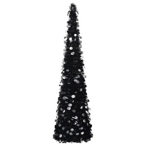 vidaXL Sapin de Noël artificiel escamotable noir 180 cm PET