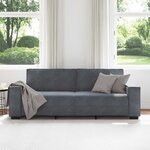 vidaXL Canapé à 3 places Gris foncé 220x78x84 cm Velours