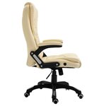 Chaise fauteuil siège de bureau informatique étude similicuir crème 02_0024000