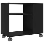 vidaXL Table d'appoint Noir 70x35x55 cm Bois d'ingénierie
