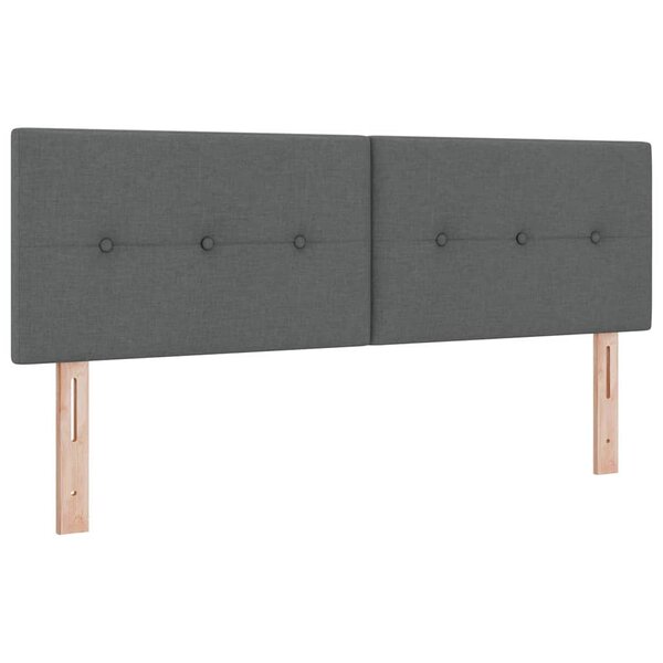 vidaXL Tête de lit LED avec tête de lit Gris foncé 144 cm Polyester
