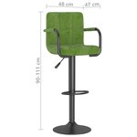 vidaXL Tabouret de bar Vert clair Velours