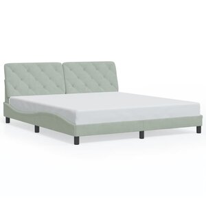 vidaXL Cadre de lit sans matelas gris clair 180x200 cm velours