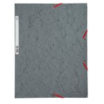 Chemise 3 Rabats À Élastiques Carte Lustrée 400g/m2 - A4 - Gris - X 25 - Exacompta