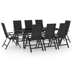 vidaXL Ensemble à manger de jardin 9 Pièces aluminium anthracite