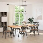 vidaXL Pieds de table à manger en forme de X  3 pièces  anthracite  70 x (72-73) cm  acier