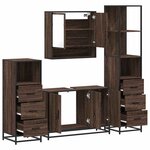 vidaXL Ensemble de meubles de salle de bain 4 Pièces chêne marron