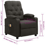 vidaXL Fauteuil électrique de massage Taupe Tissu