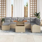 vidaXL Ensemble de canapé de jardin 9 Pièces beige et gris clair