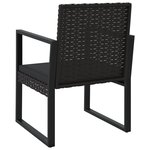 vidaXL Fauteuil de jardin avec coussin Noir Résine tressée