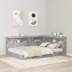 vidaXL Tête de lit de rangement Gris béton 140 cm Bois d'ingénierie