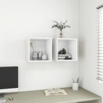 vidaXL Armoire murale Blanc 37x37x37 cm Aggloméré