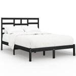 vidaXL Cadre de lit Noir Bois massif 140x190 cm
