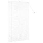 vidaXL Store de Fenêtre avec des rideaux Blanc Aluminium