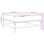 vidaXL Table basse sonoma gris 95x95x45 cm bois d'ingénierie et métal