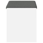 vidaXL Banc d'entrée Blanc 63 x 38 x 45 cm Bois Ingénierie et Tissu