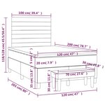 vidaXL Sommier à lattes de lit avec matelas Noir 120x200 cm Velours