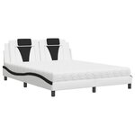 vidaXL Lit avec matelas blanc et noir 160x200 cm similicuir