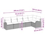 vidaXL Ensemble de canapés de jardin 6 pièces avec coussins Noir Poly Rotin