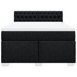 vidaXL Sommier à lattes de lit avec matelas Noir 140x200 cm Tissu